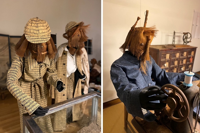 Hirofumi Kera created the headpieces for the art exhibition "Millet and Four Contemporary Artists -The Shape of the World Beginning with Seeds-"